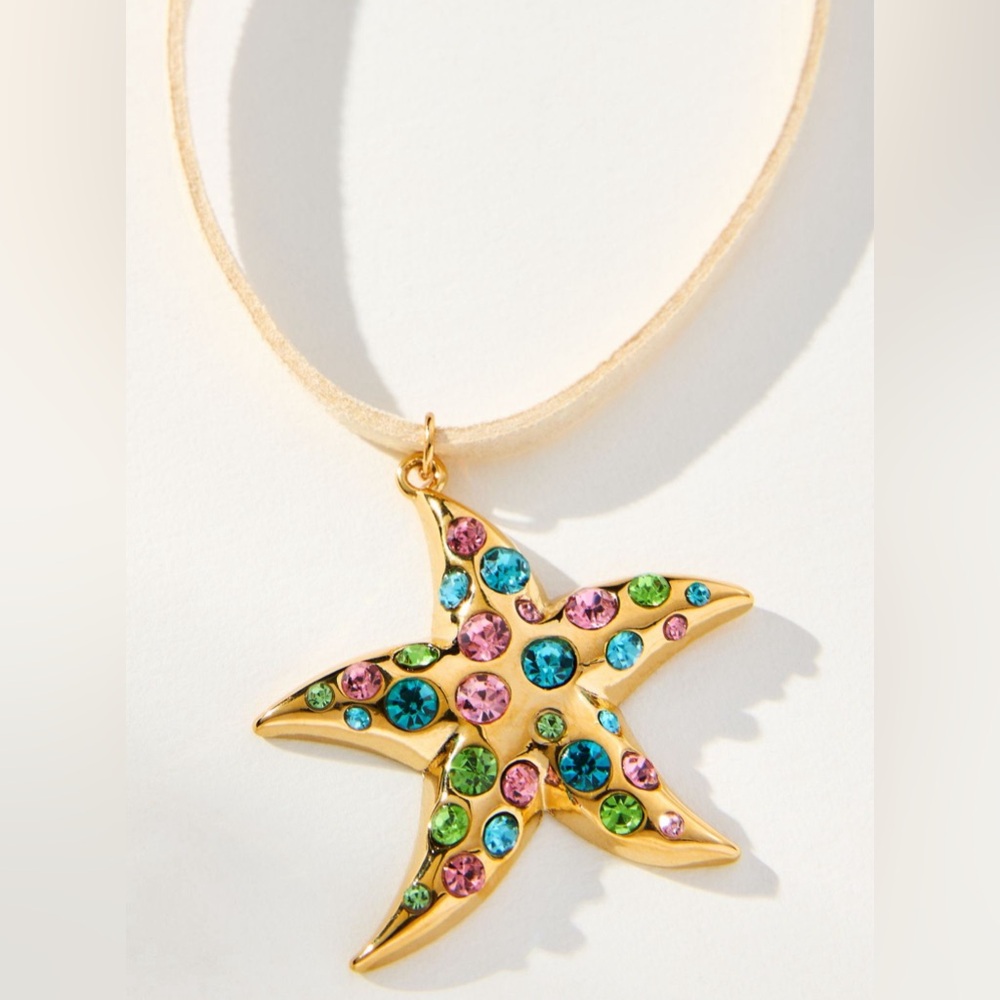 Anthropologie Frasier Sterling Bora Bora Necklace - 14 k gold plated